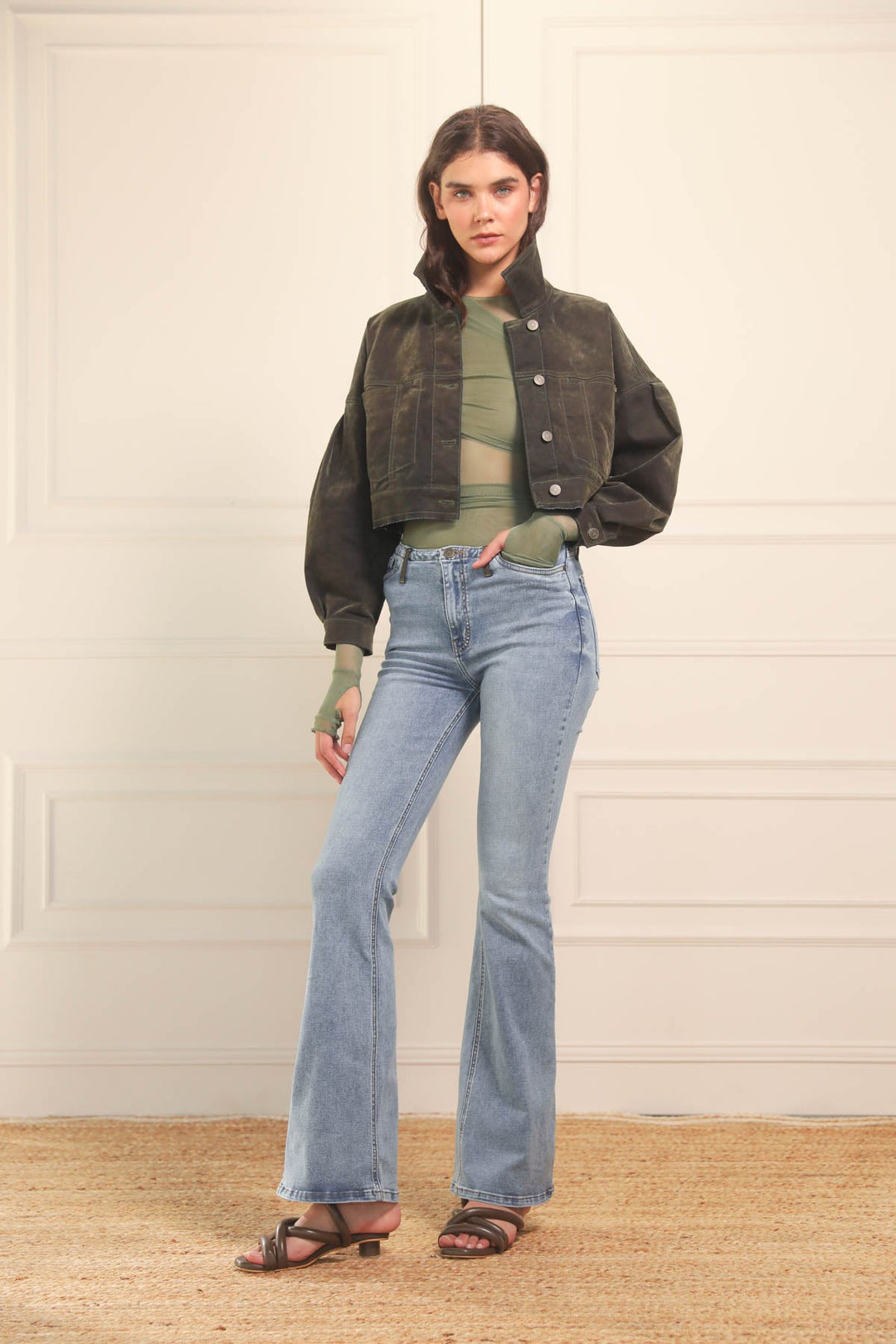 Jean Leia Velvet Military - Flow