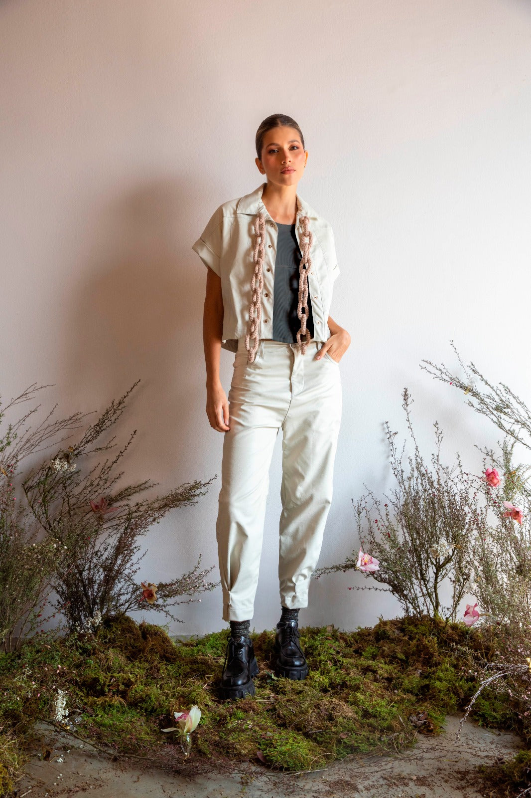 Pantalon Cuero Vegano Ivory