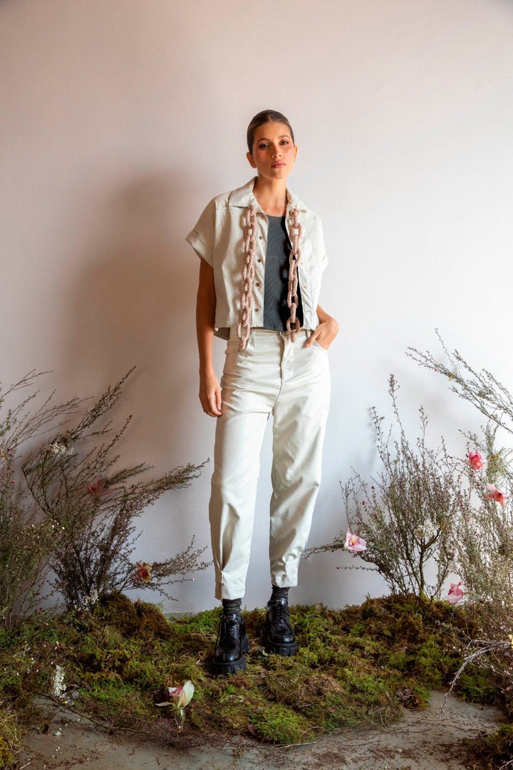 Pantalon Cuero Vegano Ivory