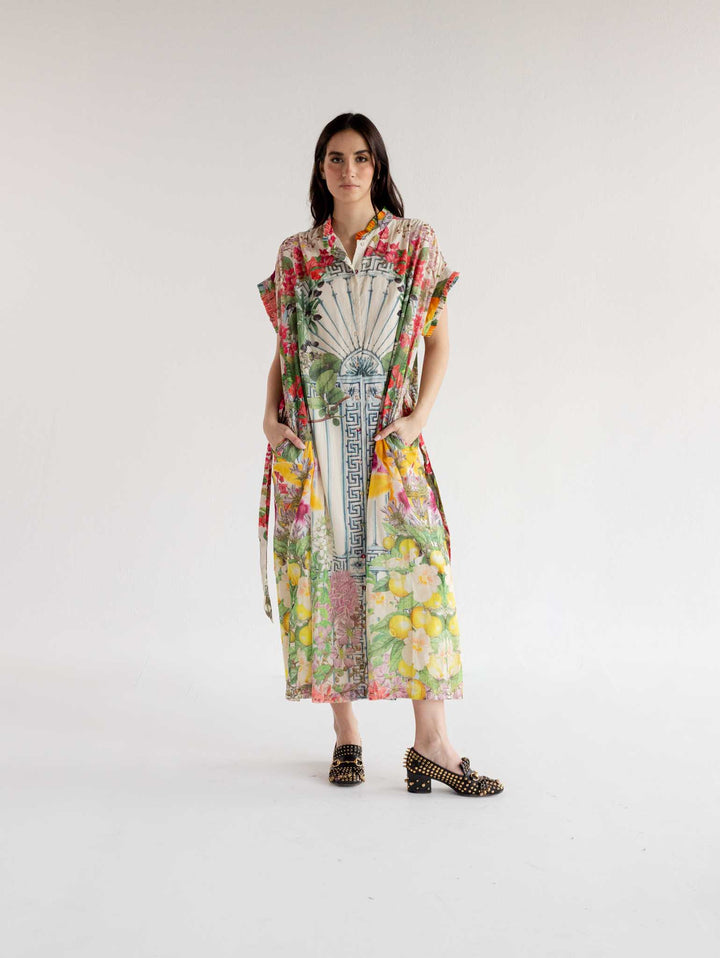 Vestido Oversize Floral Greek