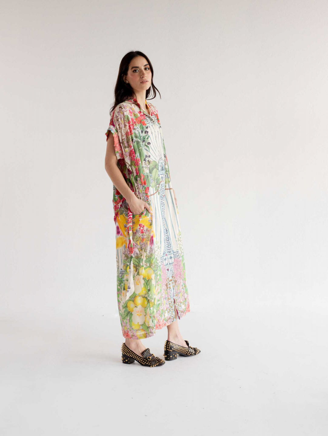 Vestido Oversize Floral Greek