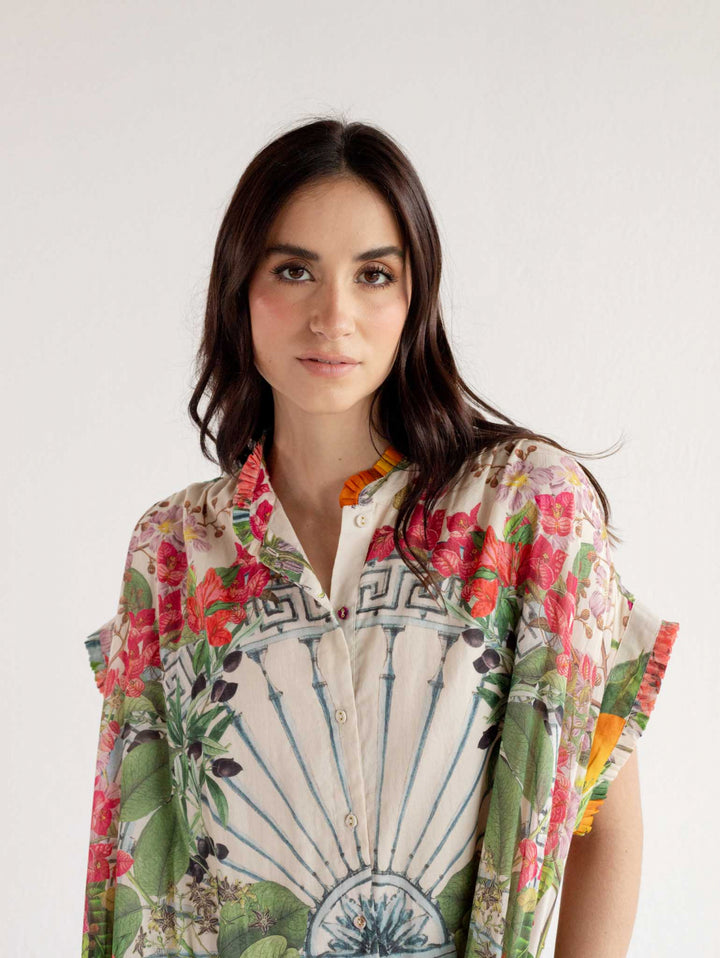 Vestido Oversize Floral Greek