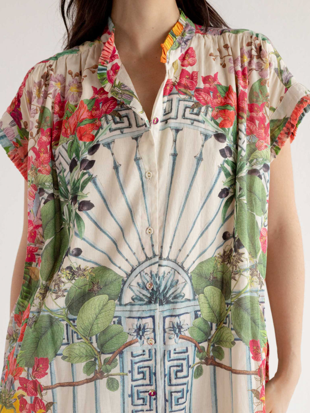 Vestido Oversize Floral Greek